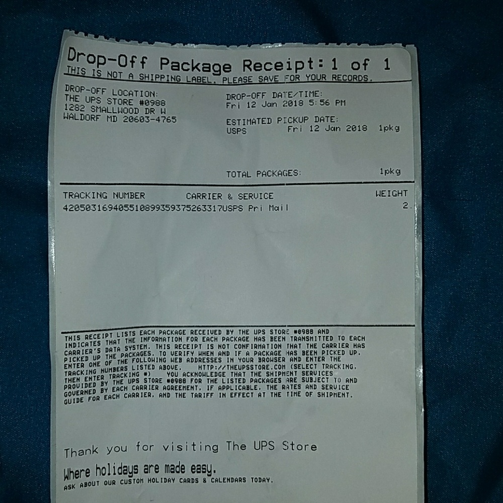 Recent tracking from USPS!!